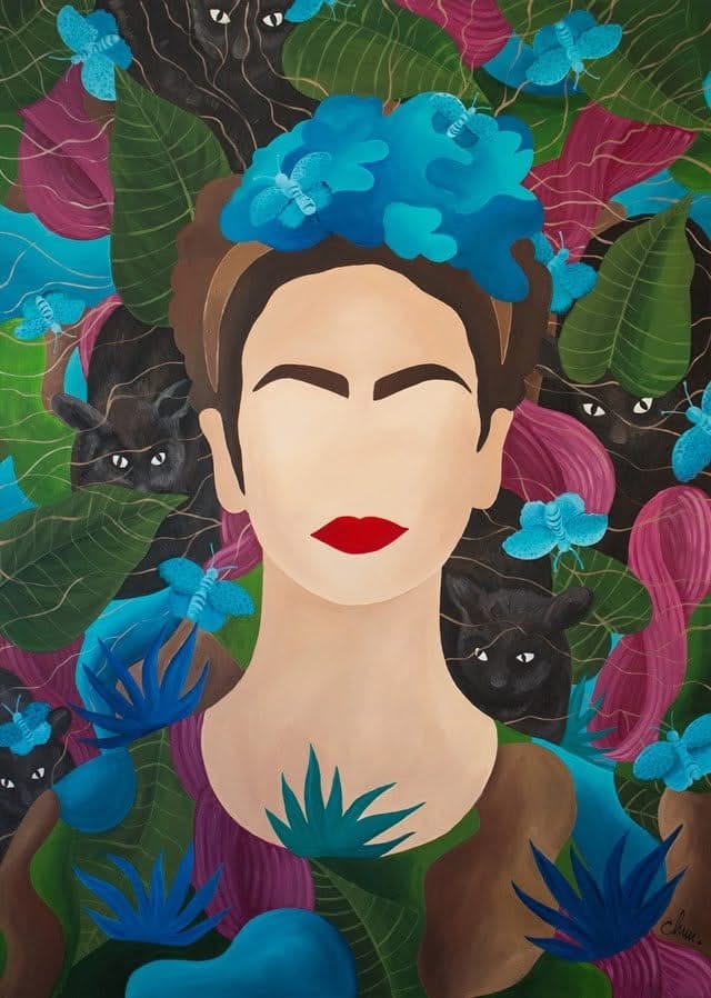 Twarze i symbole - Frida Kahlo – Monika Mrowiec, akryl, 2021