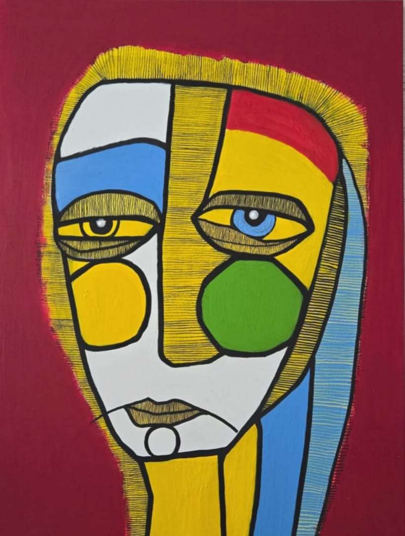 Maska 3 – Ewelina Lochman, akryl, 2025