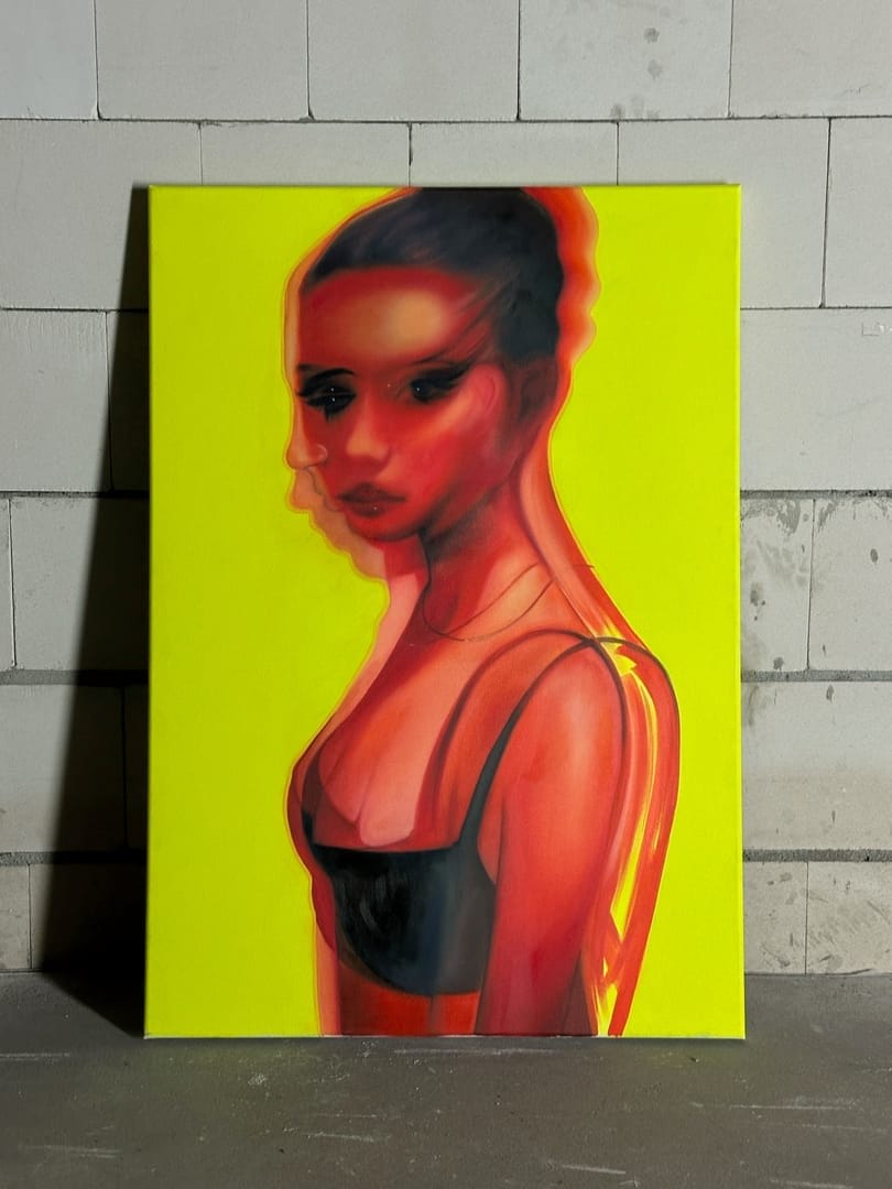 Autoportret – Eliza Kamianowska, olej, akryl, 2025