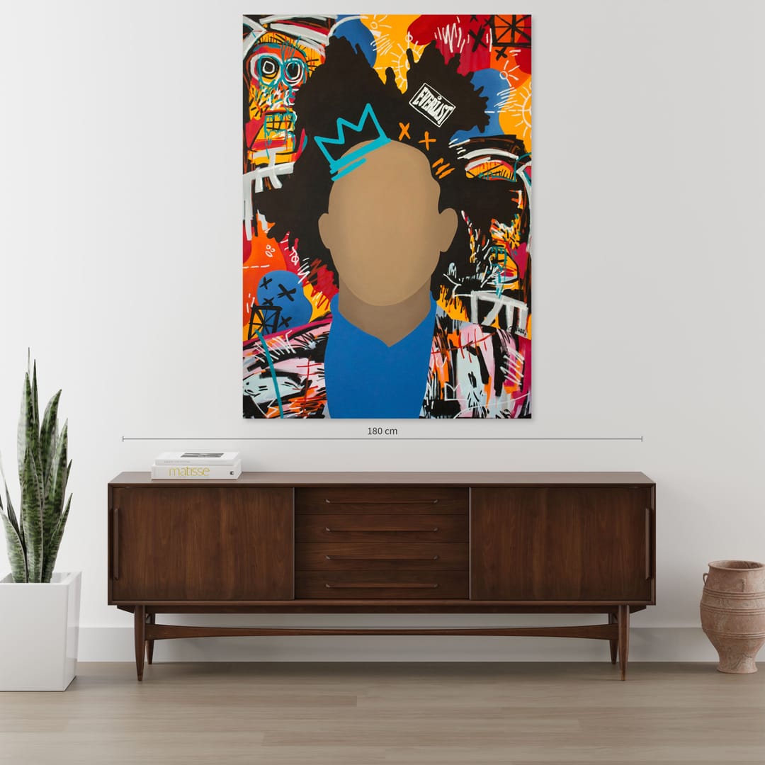 Twarze i symbole - Jean-Michel Basquiat – Monika Mrowiec, akryl, olej, technika mieszana, 2021