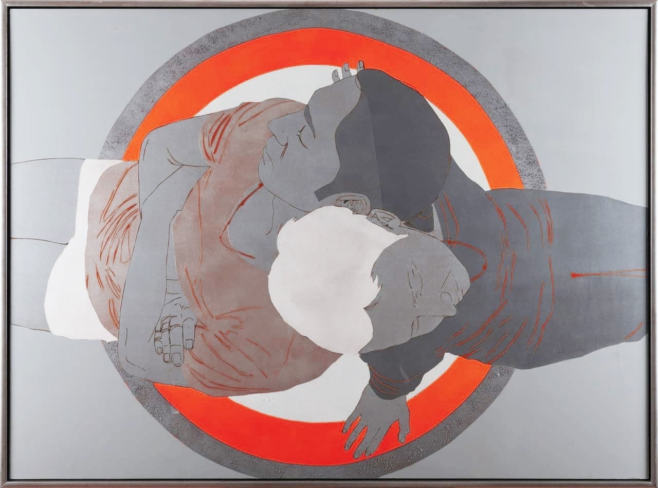 Odpoczynek - Zakaz wjazdu – Artur (Artór) Trojanowski, akryl, kolaż, technika własna, 2008