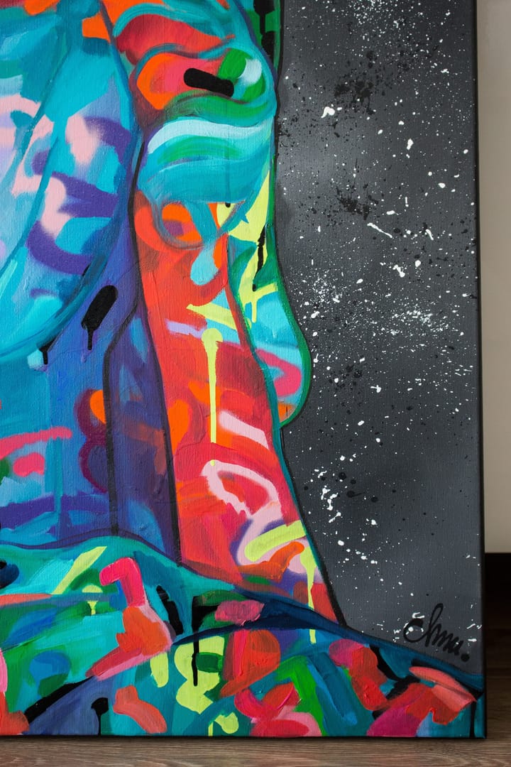 Wolność jest teraz – Monika Mrowiec, akryl, graffiti, technika mieszana, 2020