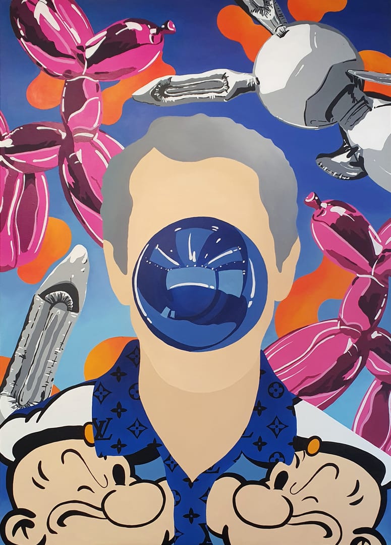 Twarze i symbole - Jeff Koons – Monika Mrowiec, akryl, 2021