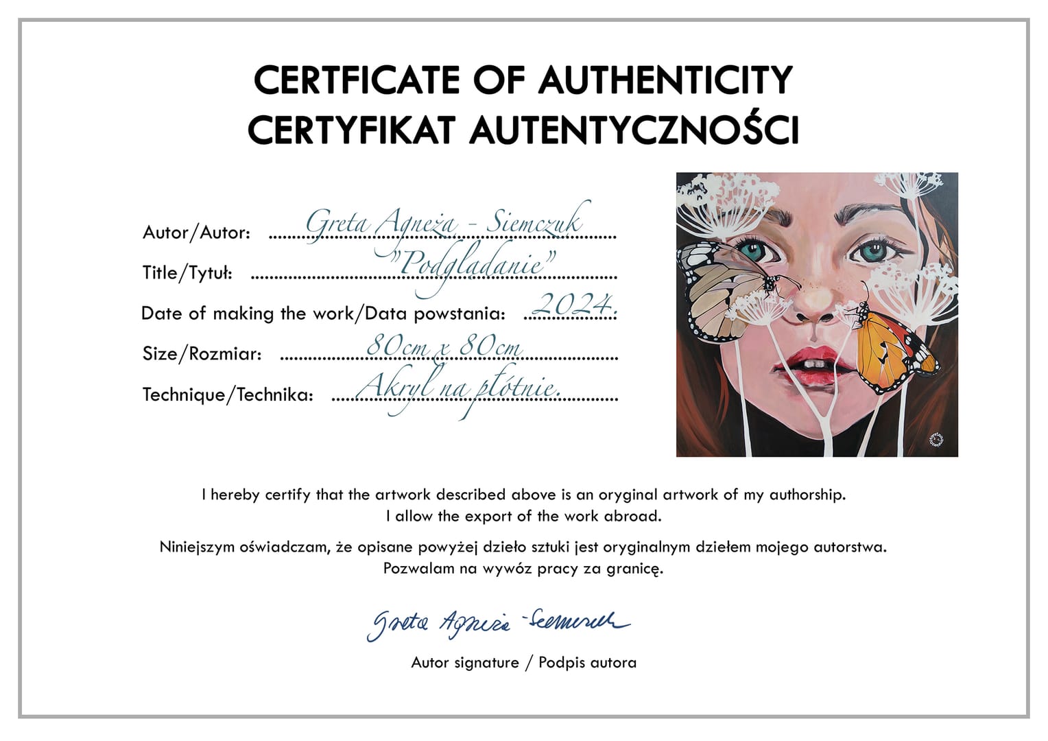 Podglądanie – Greta Agneża-Siemczuk, akryl, 2024