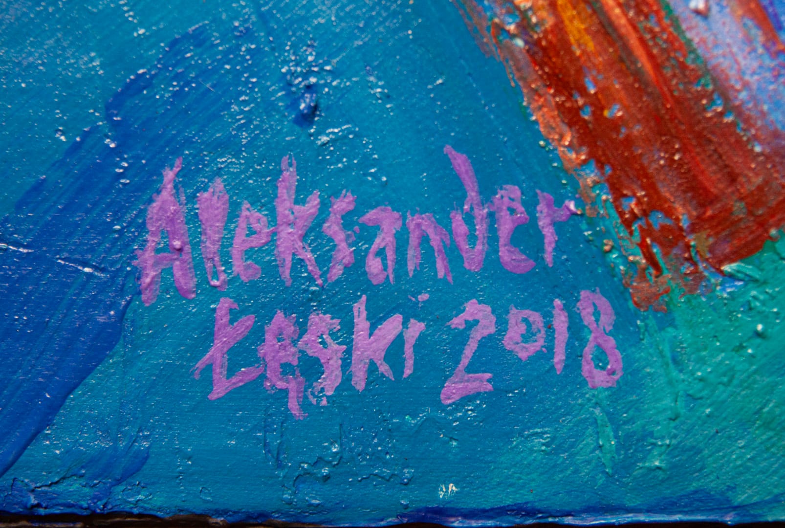 Away – Aleksander Łęski, olej, akryl, 2018