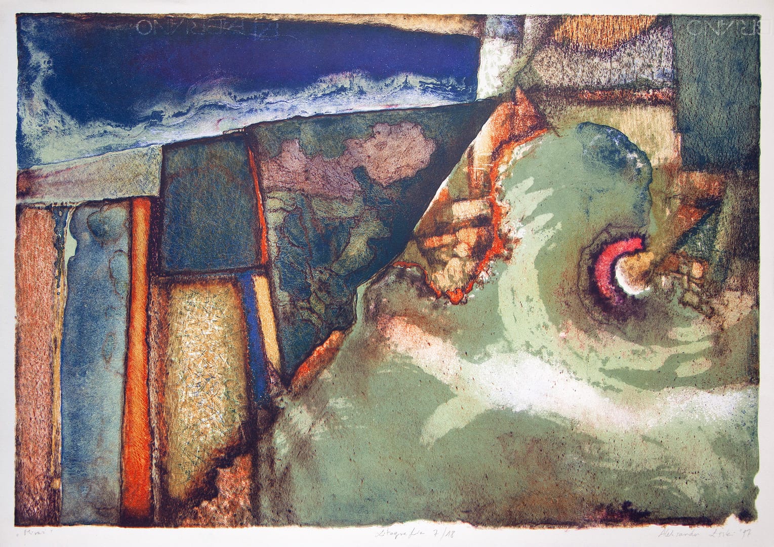 Miraż – Aleksander Łęski, litografia, 1997
