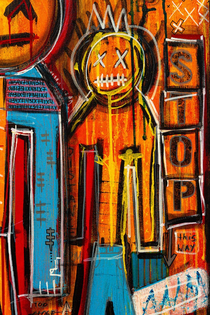 Quarrel at the bus stop – Kamil Jaczyński, akryl, 2019