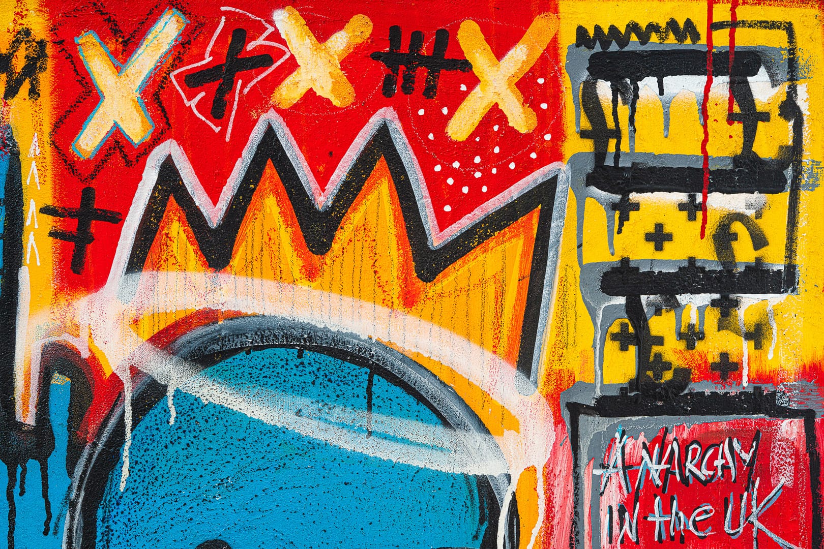 Anarchy in the U.K – Kamil Jaczyński, technika własna, technika mieszana, akryl, graffiti, 2021