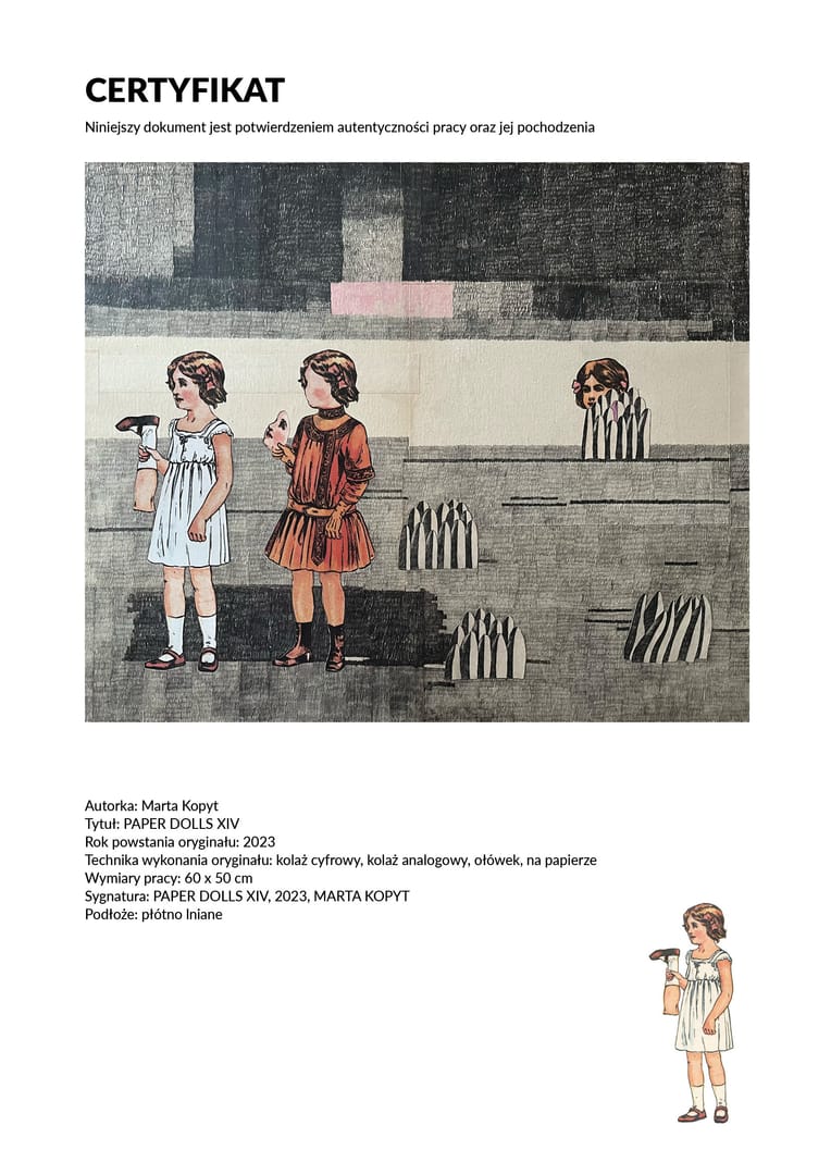 Paper Dolls XIV – Marta Kopyt, kolaż, technika własna, 2023