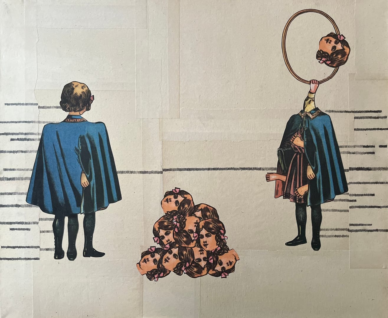 Paper Dolls IV – Marta Kopyt, kolaż, technika własna, 2022