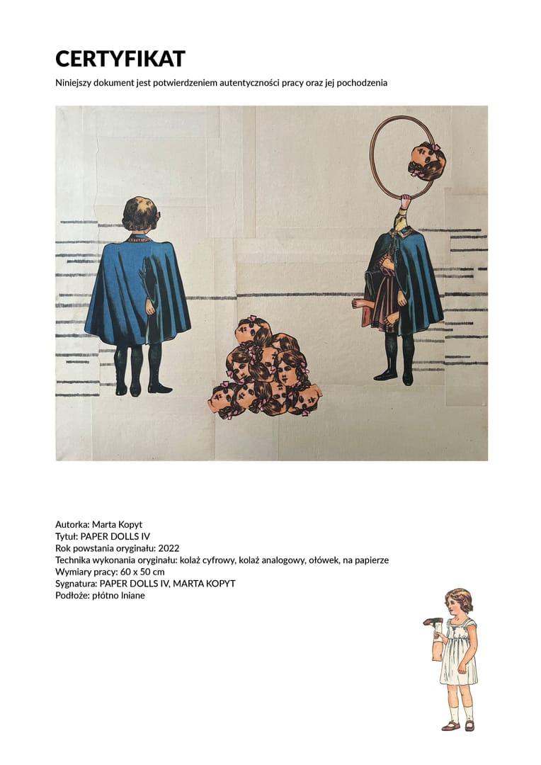Paper Dolls IV – Marta Kopyt, kolaż, technika własna, 2022