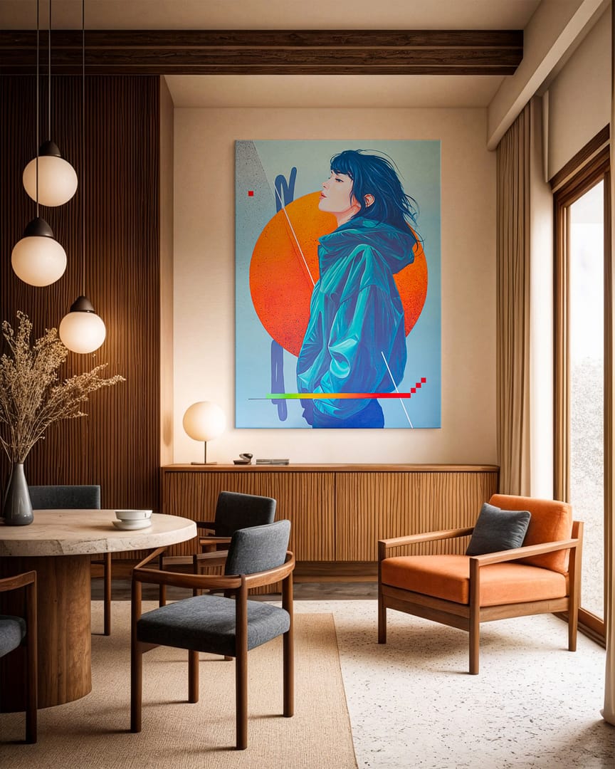 Orange Moon – Maciej Ignaciuk, akryl, 2025