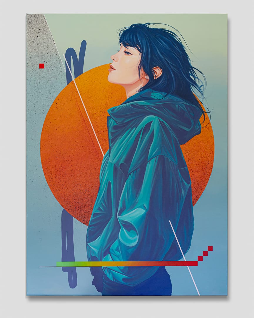 Orange Moon – Maciej Ignaciuk, akryl, 2025