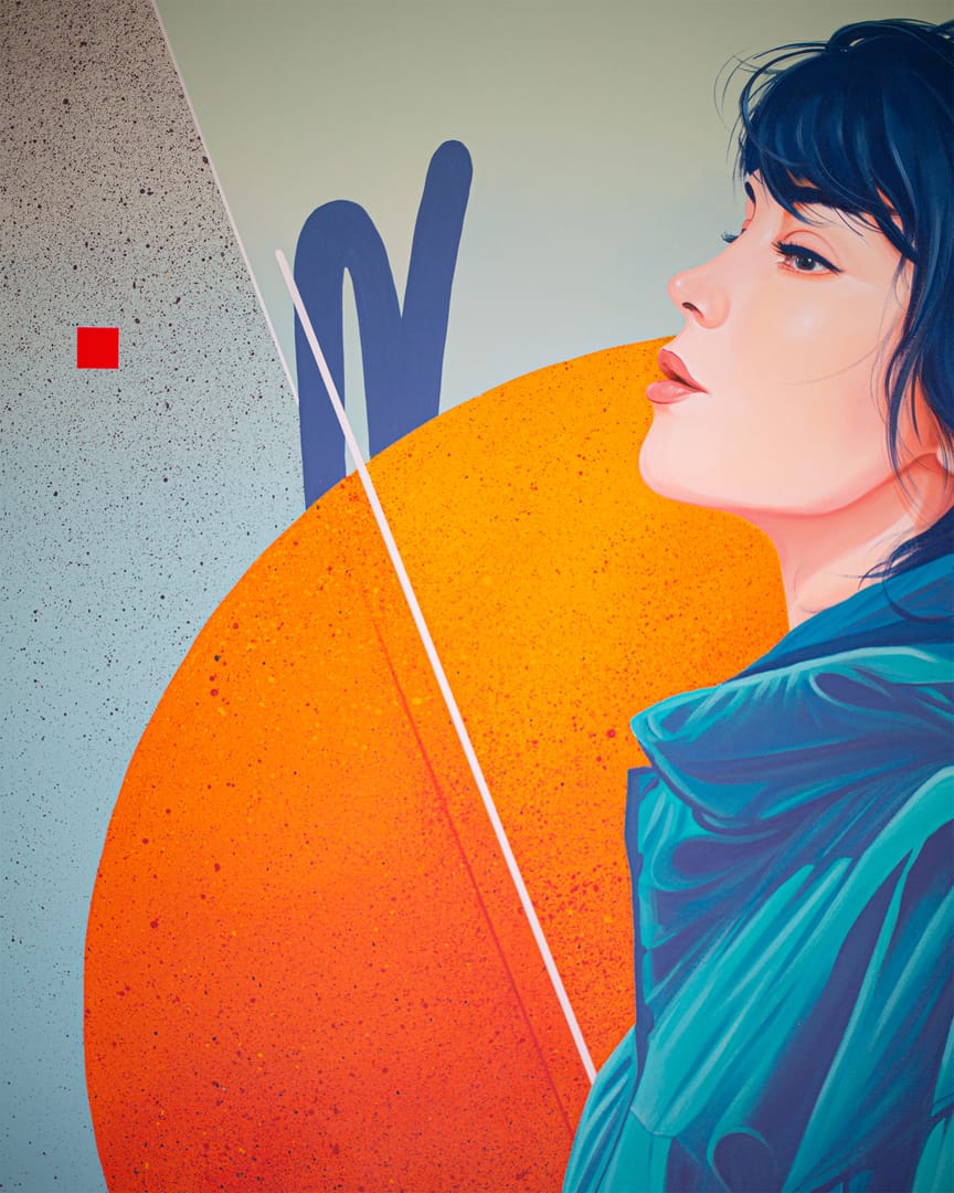 Orange Moon – Maciej Ignaciuk, akryl, 2025