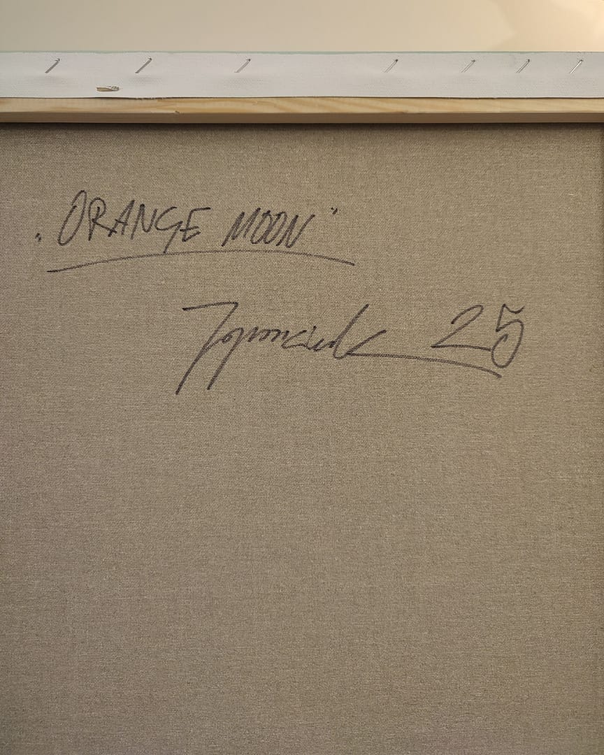Orange Moon – Maciej Ignaciuk, akryl, 2025