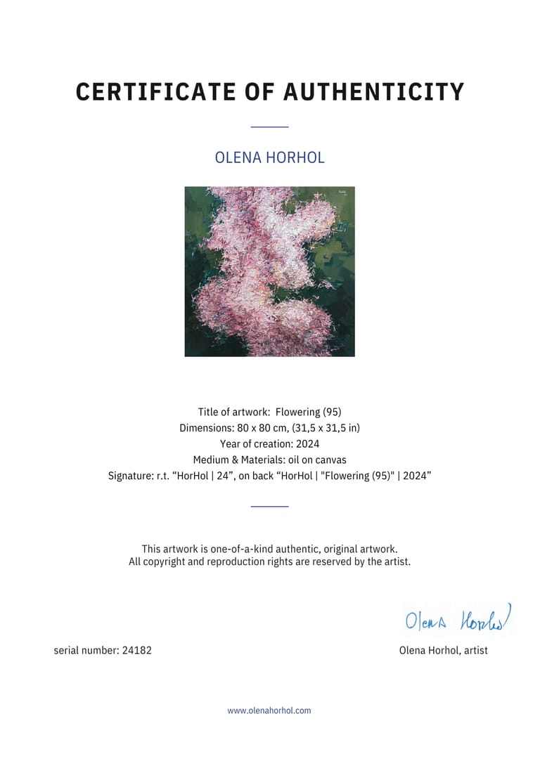 Flowering 95 – Olena Horhol, olej, 2024