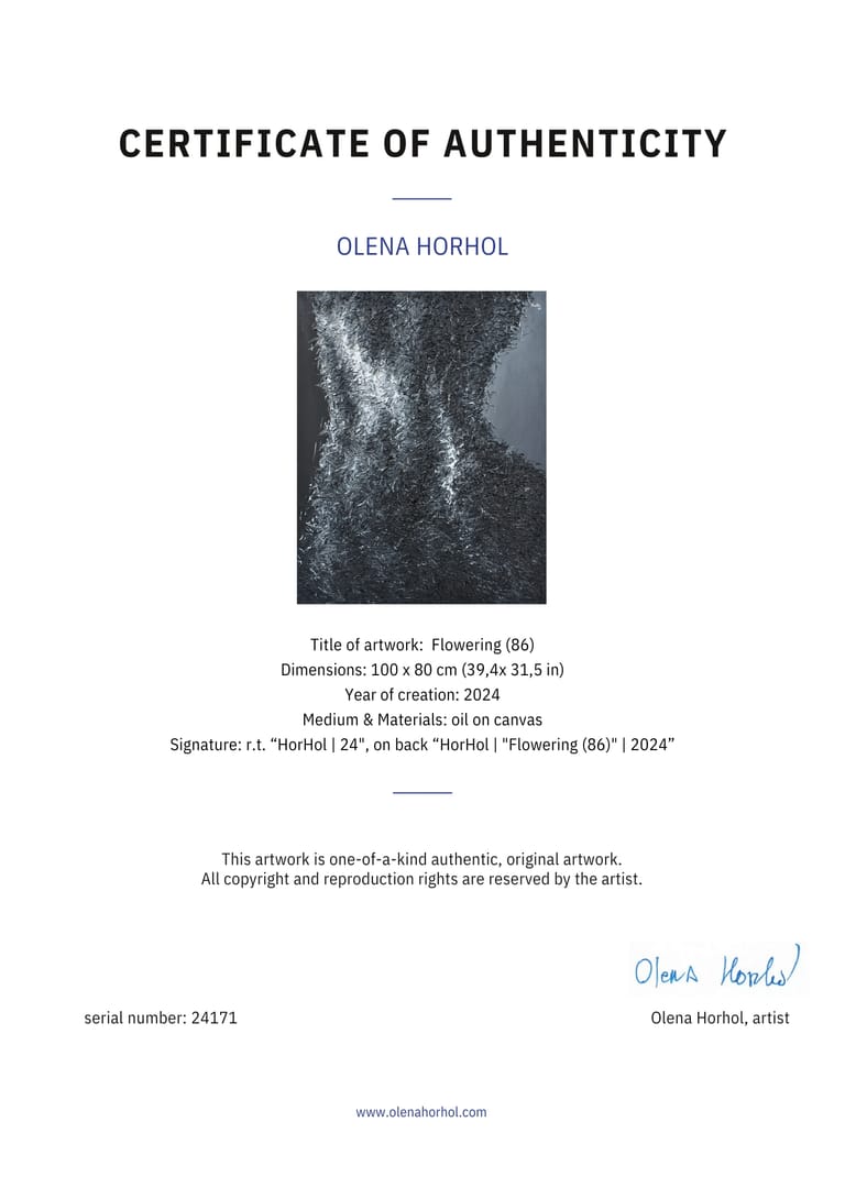 Flowering (86) – Olena Horhol, olej, 2024