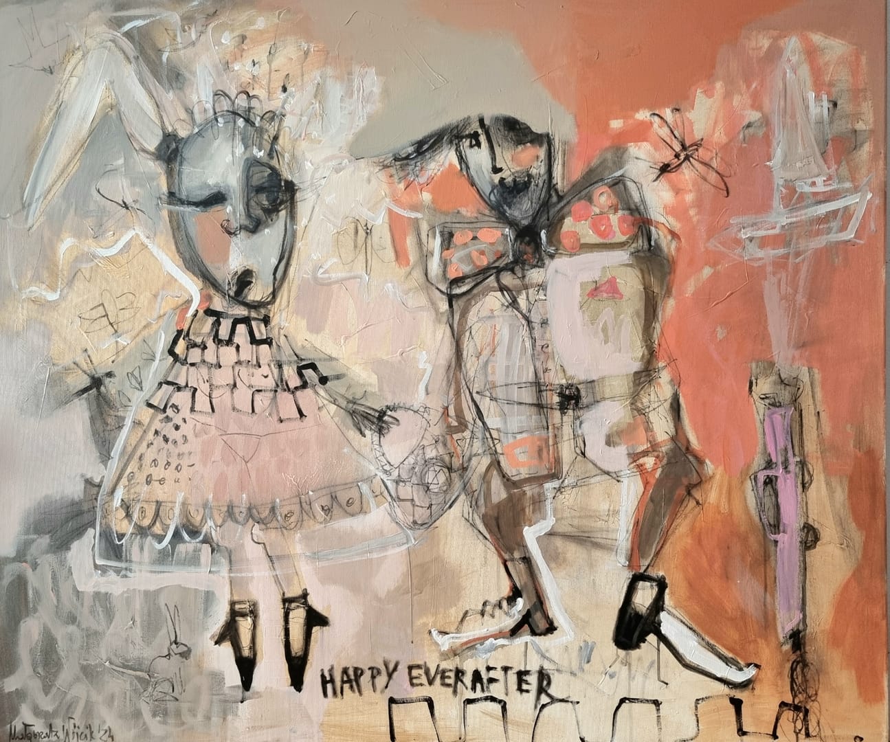 Happy ever after – Małgorzata Wójcik, akryl, technika własna, 2024