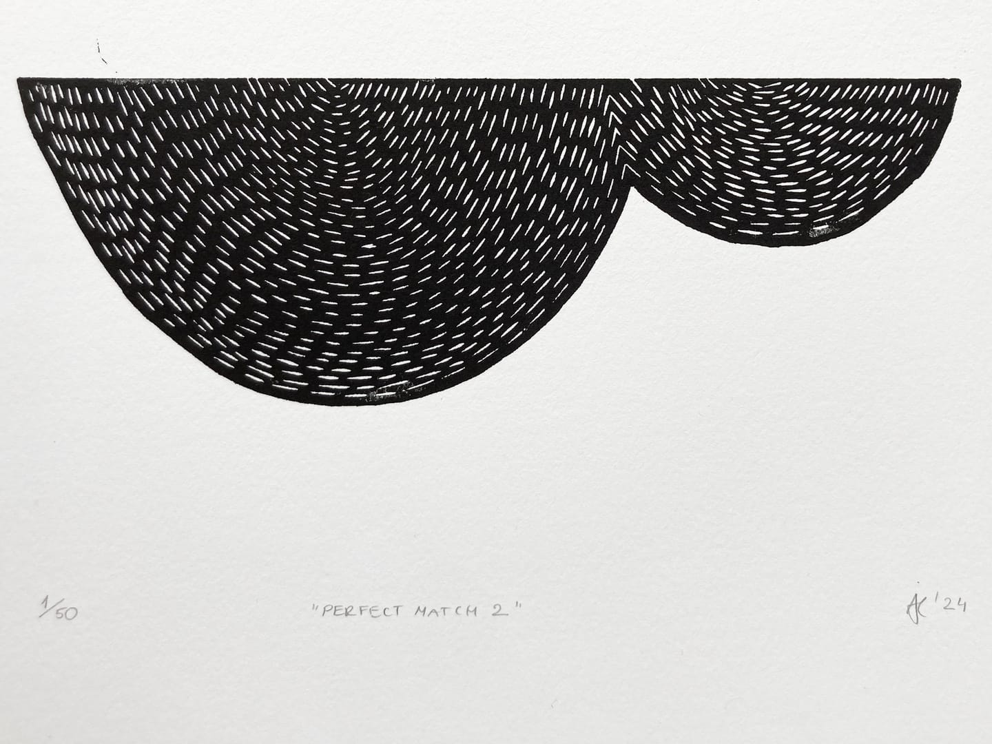 Perfect Match 2 – Agata Kycia, linoryt, 2024