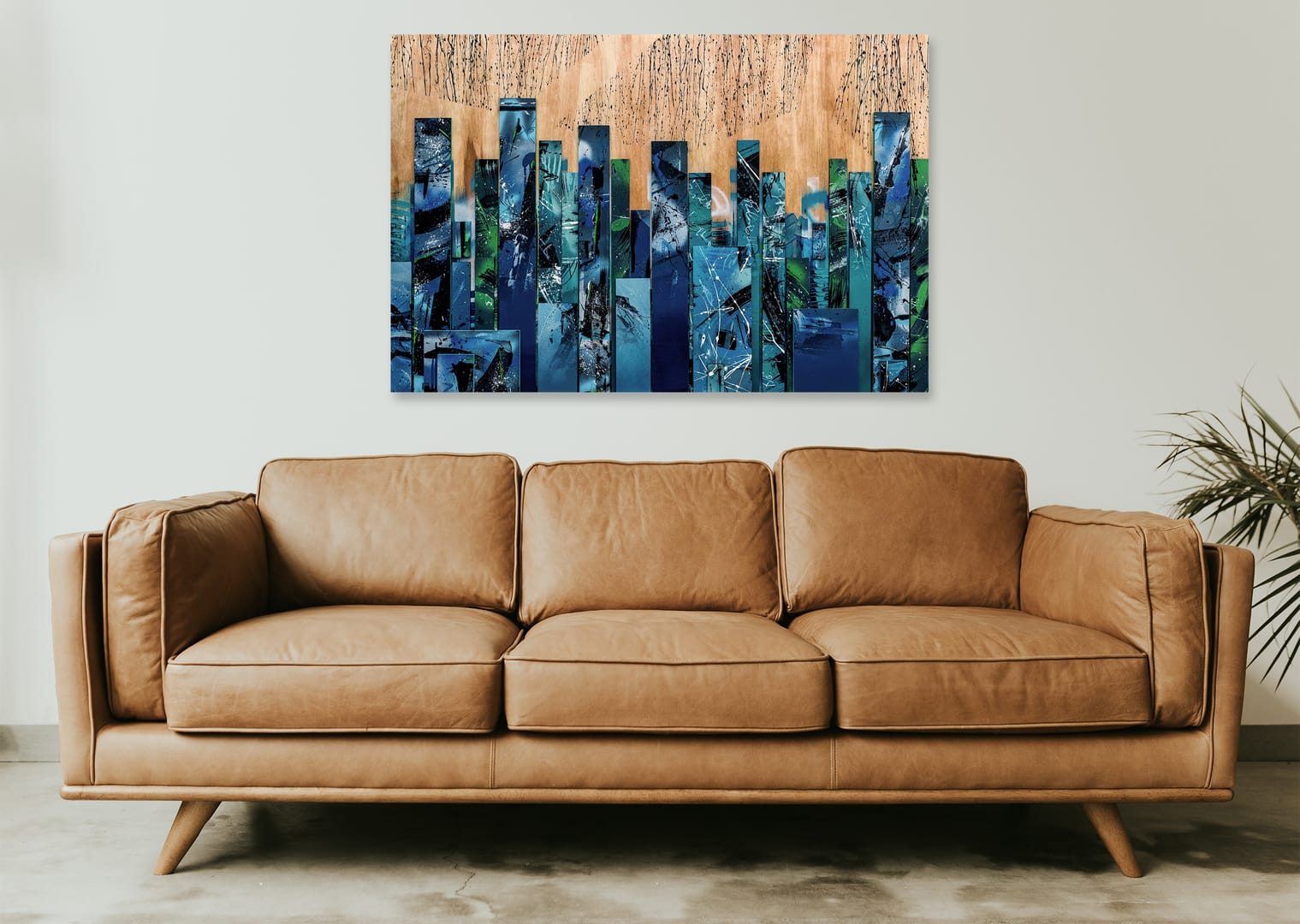 Forest City – Przemysław Robert Chochół, kolaż, technika własna, technika mieszana, akryl, graffiti, 2023