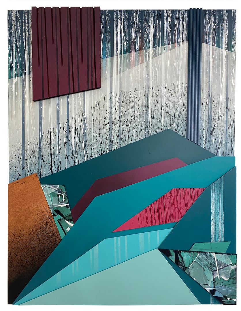 House in the woods – Przemysław Robert Chochół, akryl, technika własna, 2023