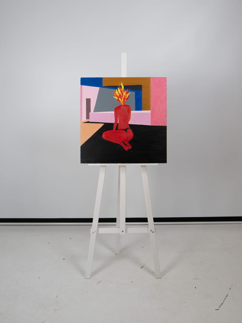 Firehead – Painthead / Adrian Łabanowski, olej, 2020