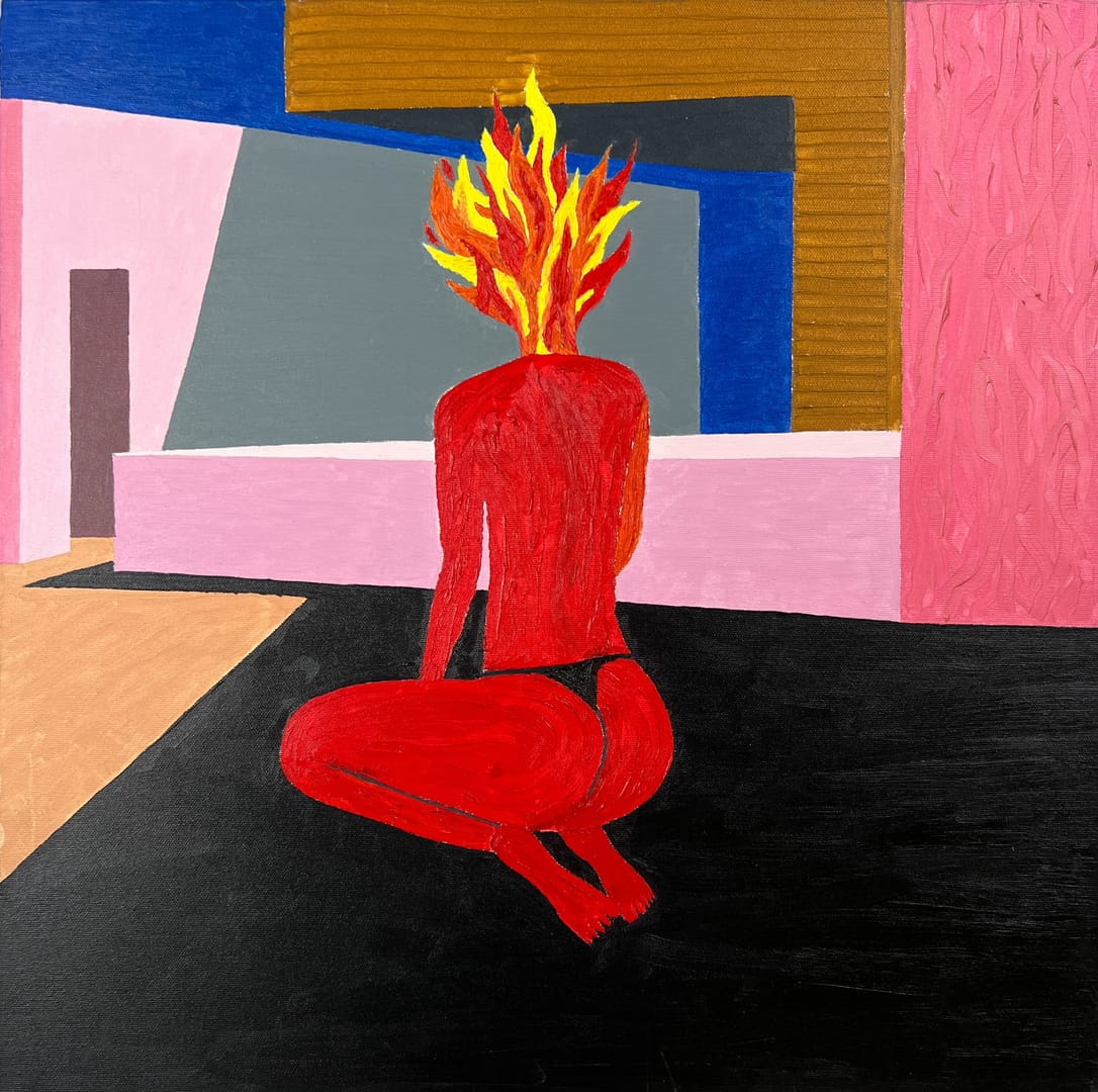 Firehead – Painthead / Adrian Łabanowski, olej, 2020