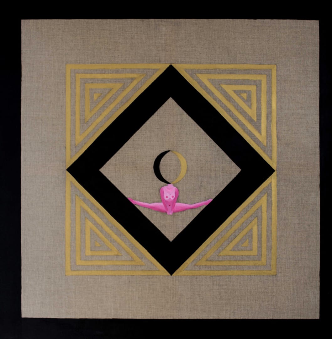 Doublemoonhead – Painthead / Adrian Łabanowski, olej, akryl, 2020