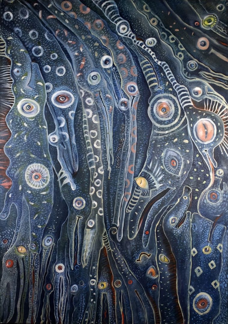 Smoki Niebieskie – Anna Rona, olej, 2009
