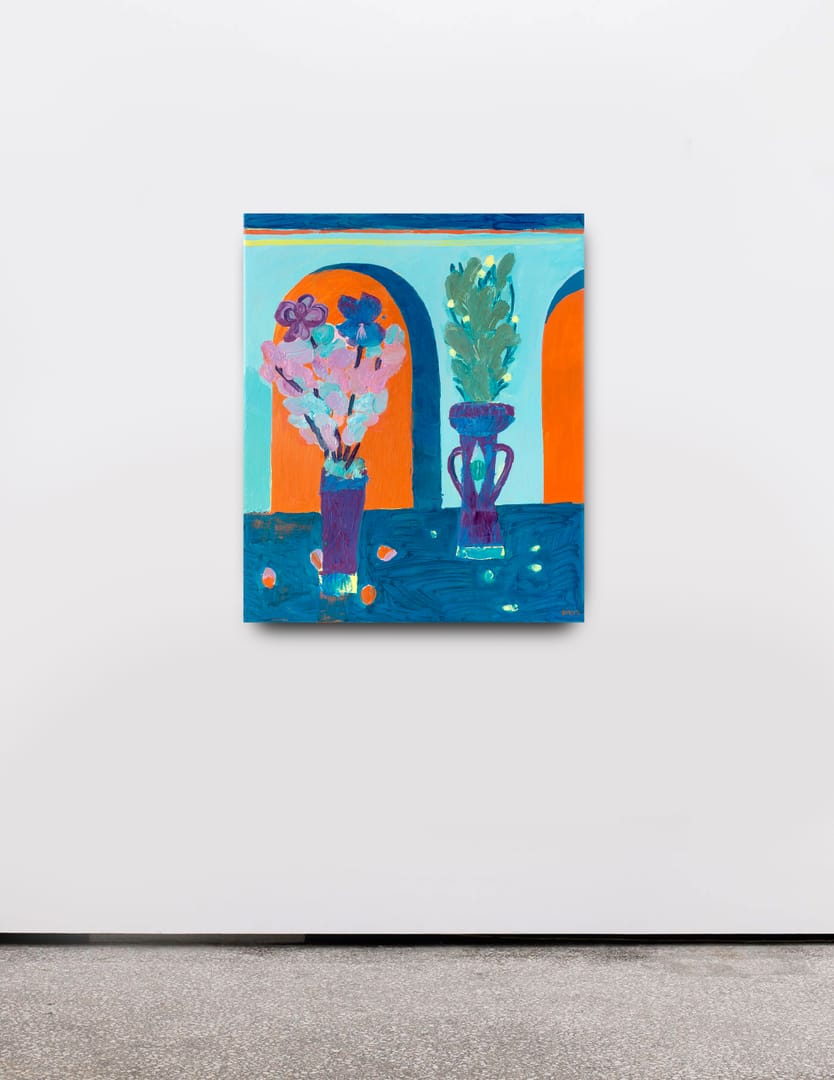 Two bouquets and an aqueduc – Aliaksandr Biruk, olej, 2025