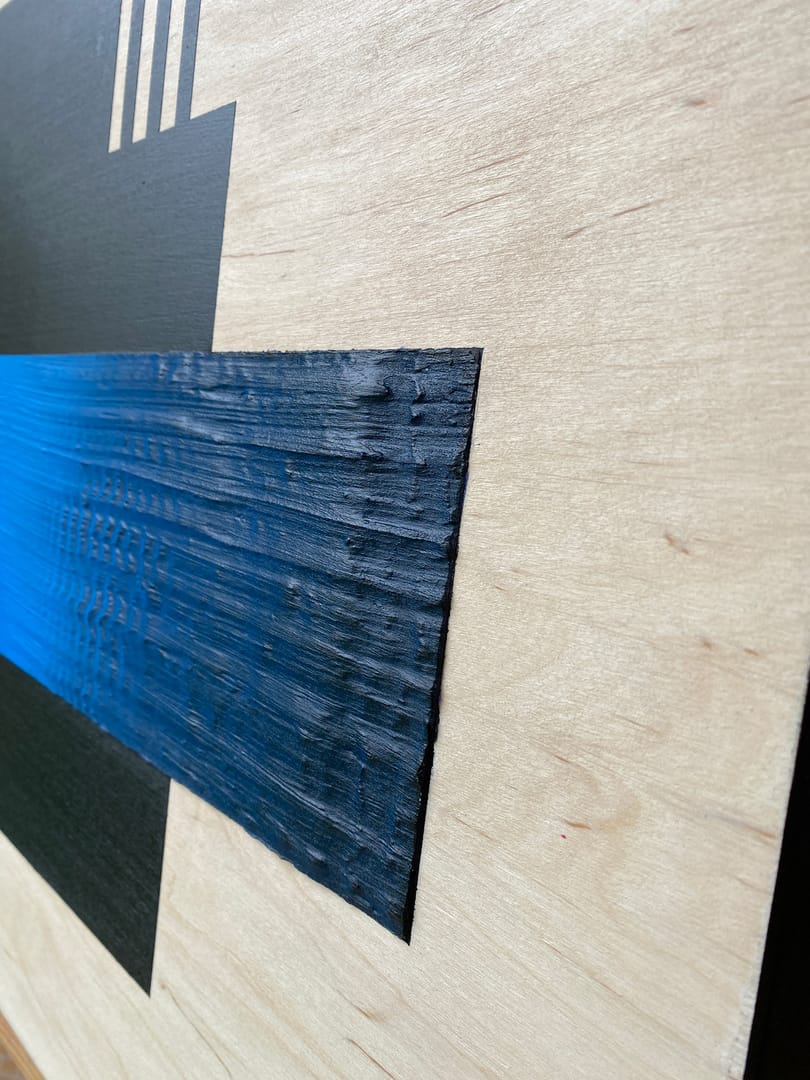 Blue 014 – Przemysław Robert Chochół, akryl, technika własna, 2023