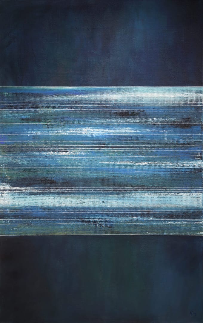 Blue-black vein – Lula Sarnia, akryl, technika mieszana, 2025