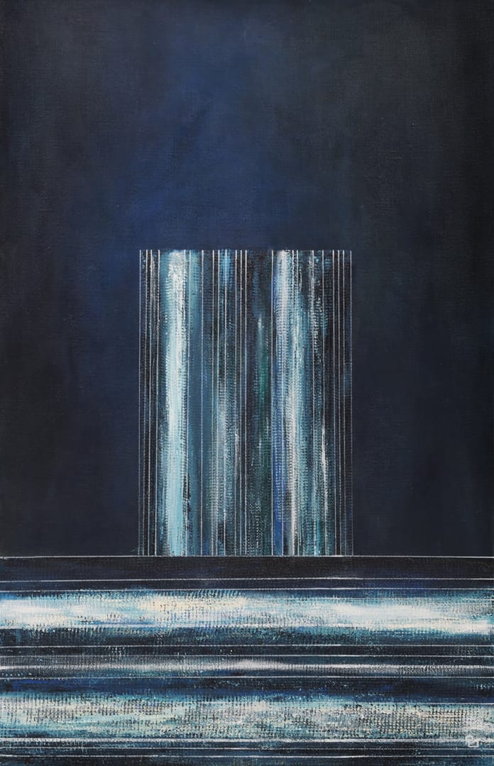 Blue-black verge – Lula Sarnia, akryl, technika mieszana, 2025