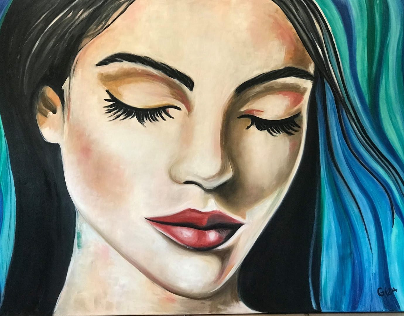 NIEBIESKA SAUDADE – GIZA, olej, 2019