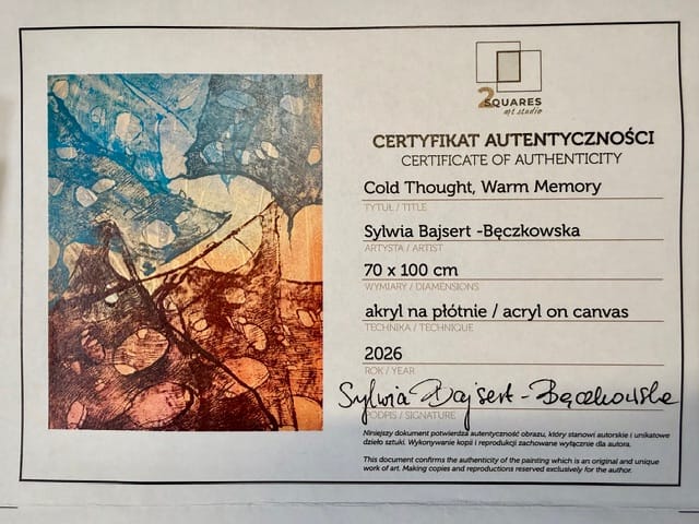 Cold Thought, Warm Memory – Sylwia Bajsert-Bęczkowska, akryl, 2026