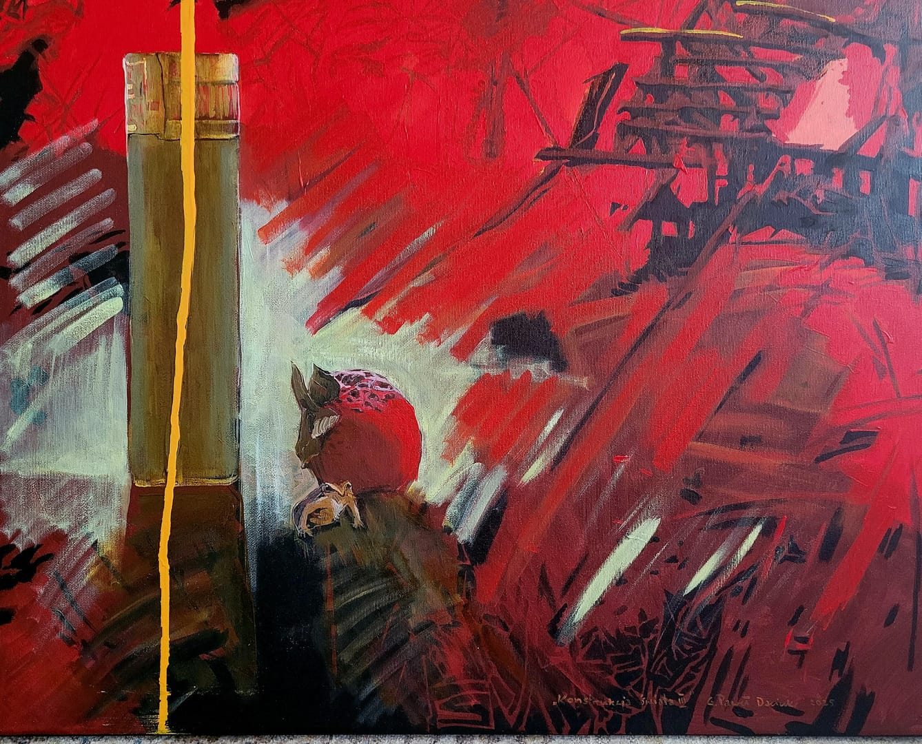 Konstrukcja świata III – Paweł Daciuk, akryl, olej, tempera, technika mieszana, technika własna, 2025