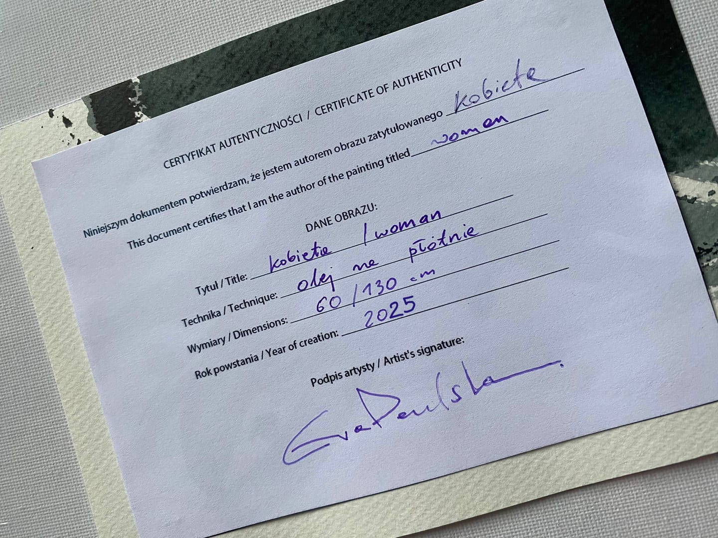 kobieta – Ewa Paulska Jaźwińska, olej, 2025