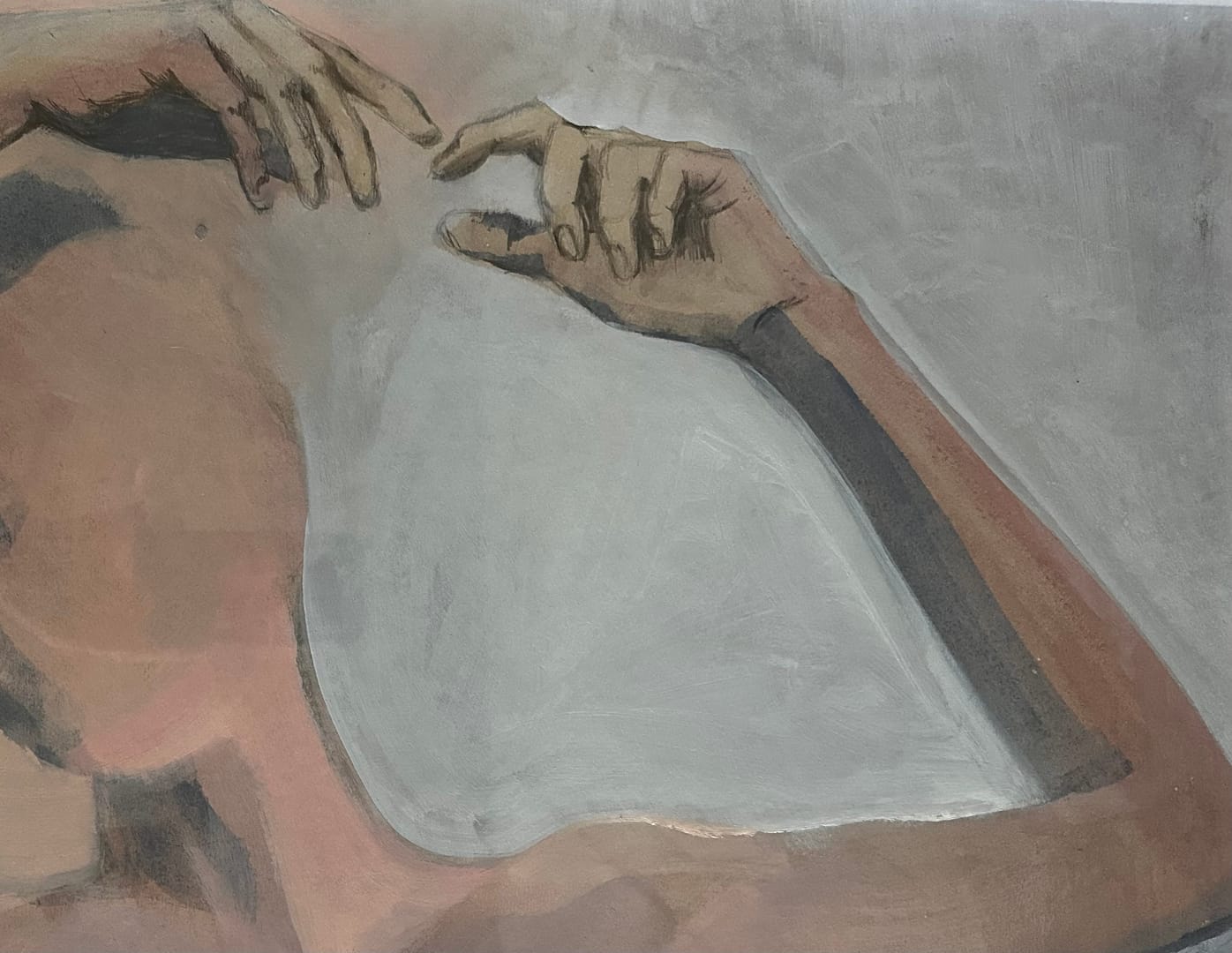 akt – Ewa Paulska Jaźwińska, olej, technika mieszana, 2024