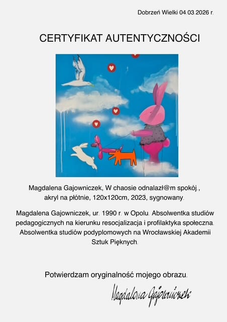 W chaosie odnalazł@m spokój – Magdalena Gajowniczek, akryl, 2023