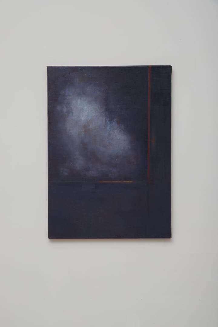 Blue Sky – Prot Urban, olej, 2025