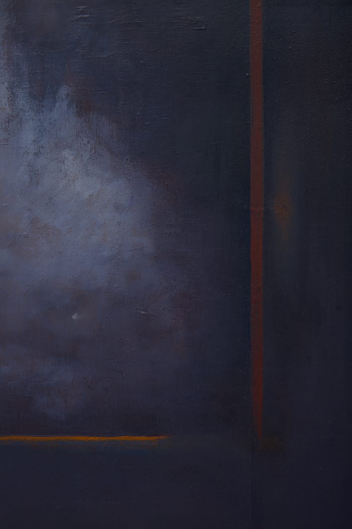 Blue Sky – Prot Urban, olej, 2025