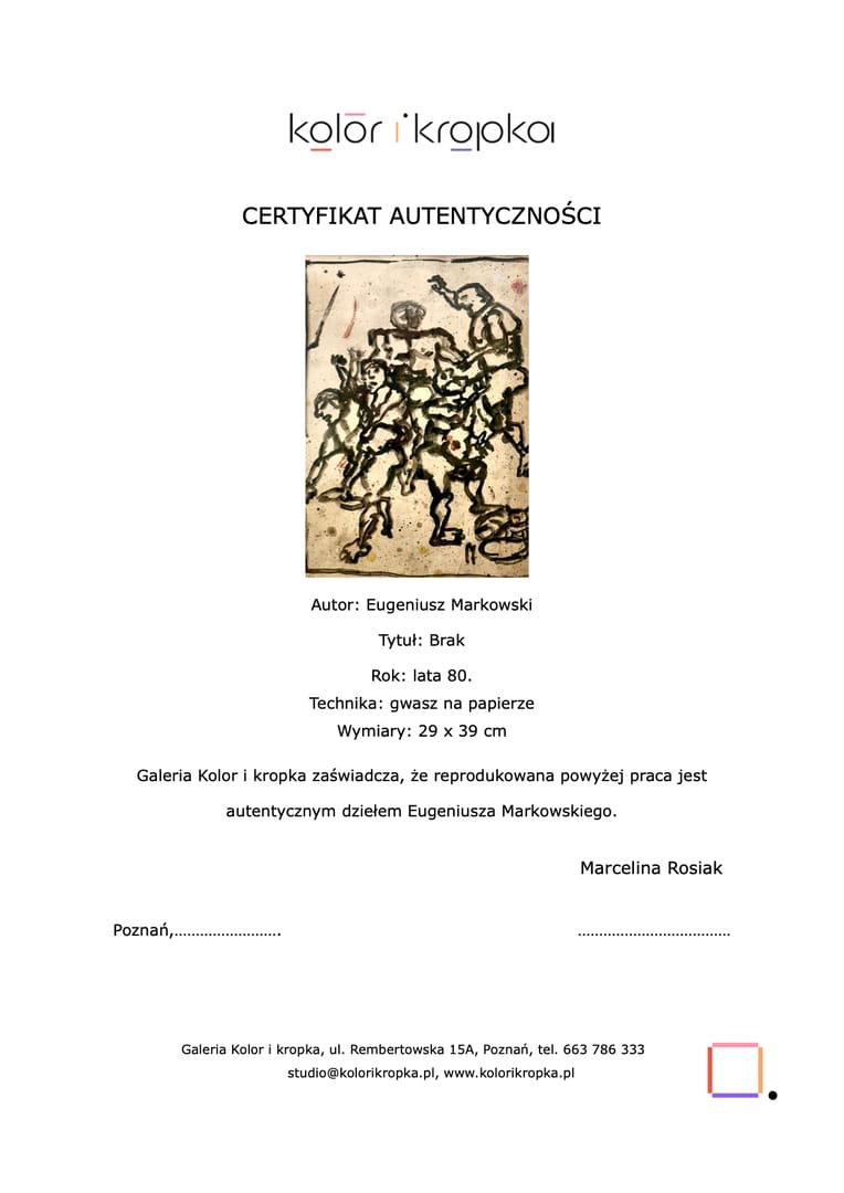 Bez tytułu – Eugeniusz Markowski, gwasz, lata 80.