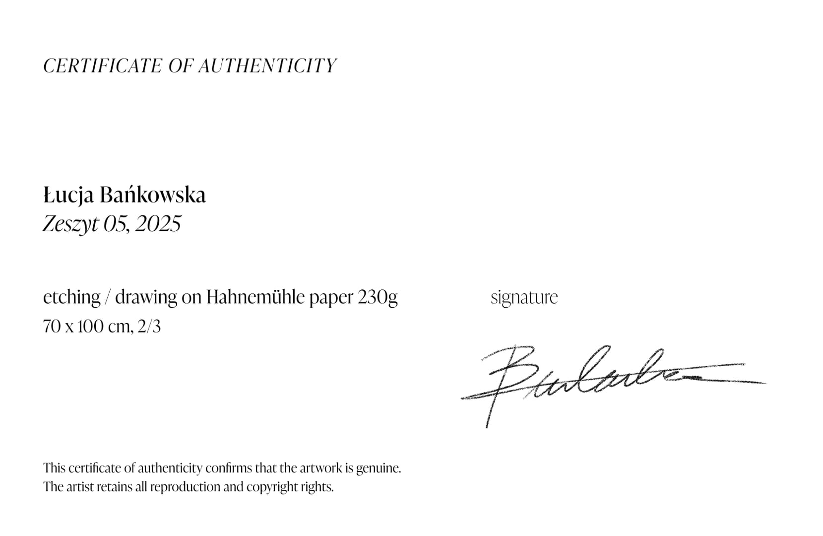 Zeszyt 05 – Łucja Bańkowska, akwaforta, technika mieszana, 2024
