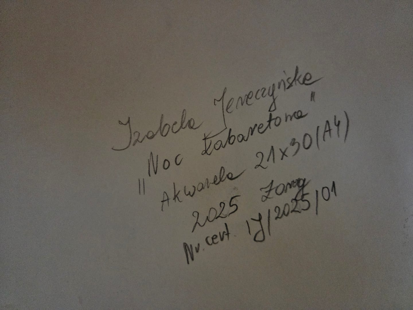 Noc kabaretowa – Izabela Jereczyńska, akwarela, technika mieszana, 2025