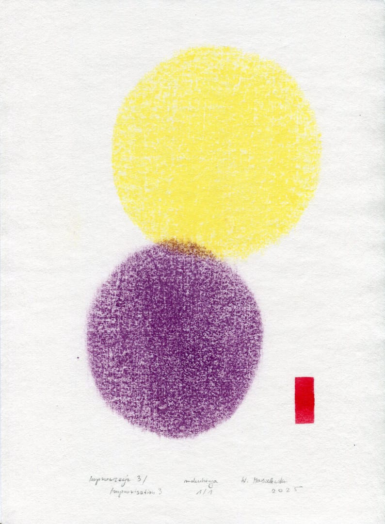 Improwizcja 3 – Weronika Marszelewska, drzeworyt, 2025