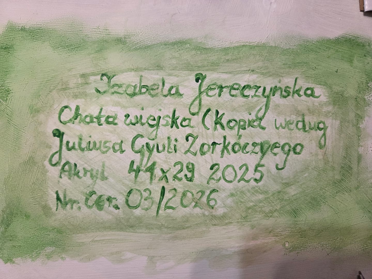 Kopia według Zorkóczy z cyklu pejzaże – Izabela Jereczyńska, akryl, 2025