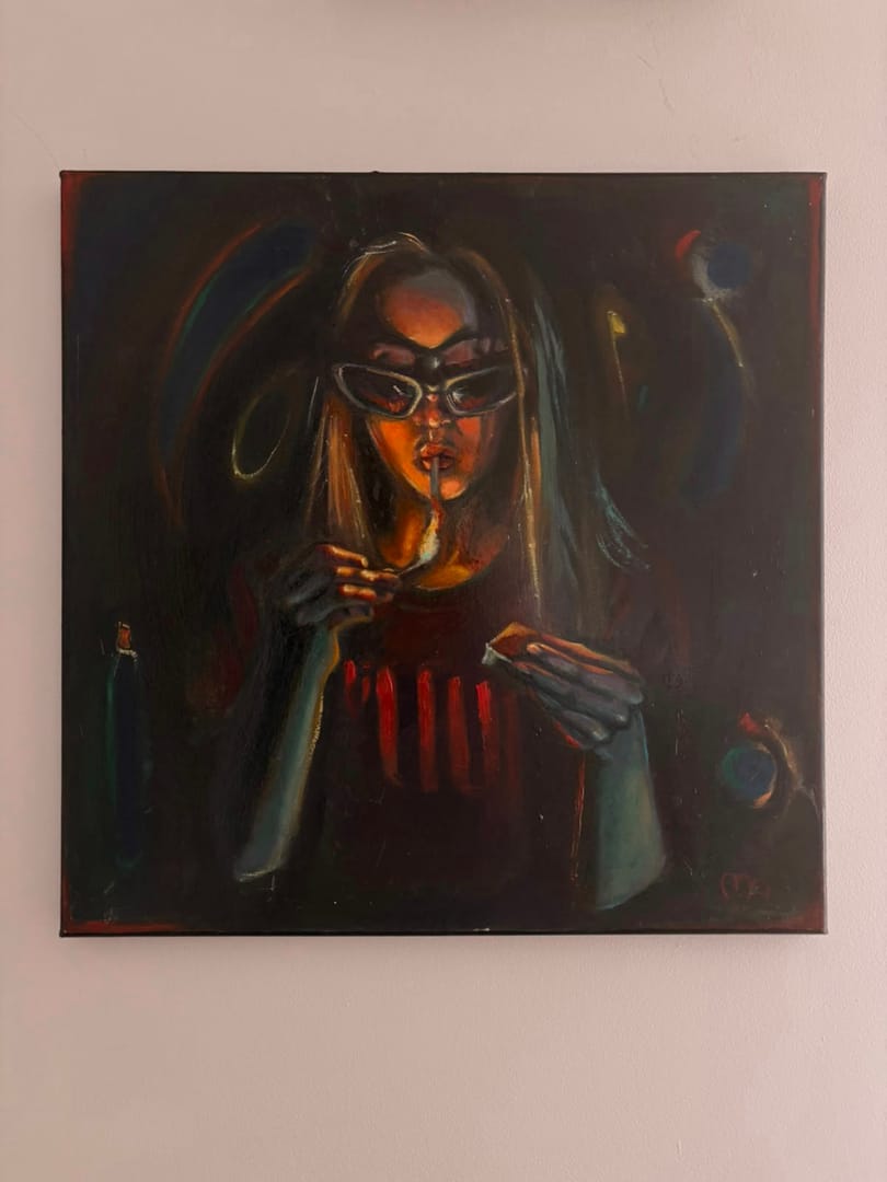 Papieros – Małgorzata Adamska, olej, 2024
