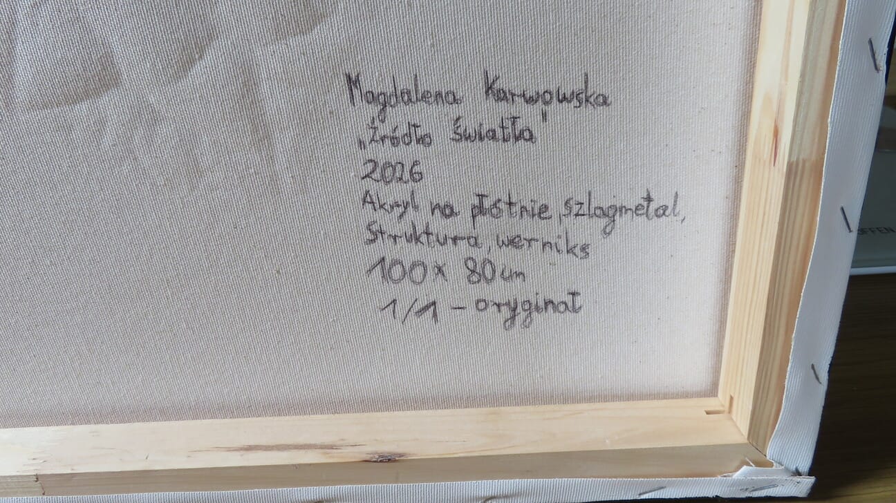 Źródło światła – Magdalena Karwowska, akryl, 2026