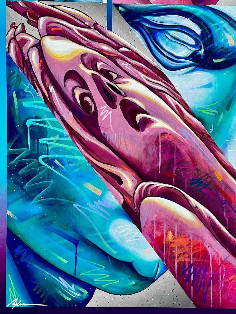 "DUALIZM" – Michał Mąka, akryl, graffiti, 2024