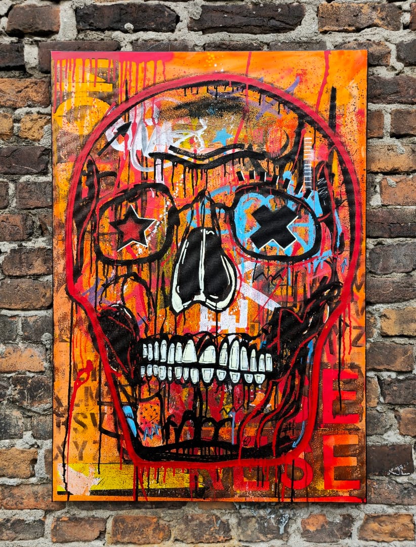 I hate this f*ucking world – Kamil Jaczyński, akryl, graffiti, kolaż, inna, technika własna, technika mieszana, 2026
